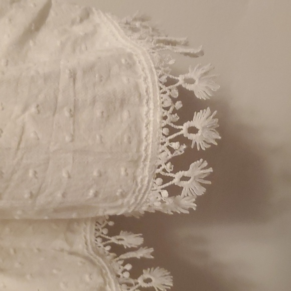 NWOT SHEIN Swiss Dot Backless Guipure Lace Trim Dress. White. Size M. - Picture 7 of 13